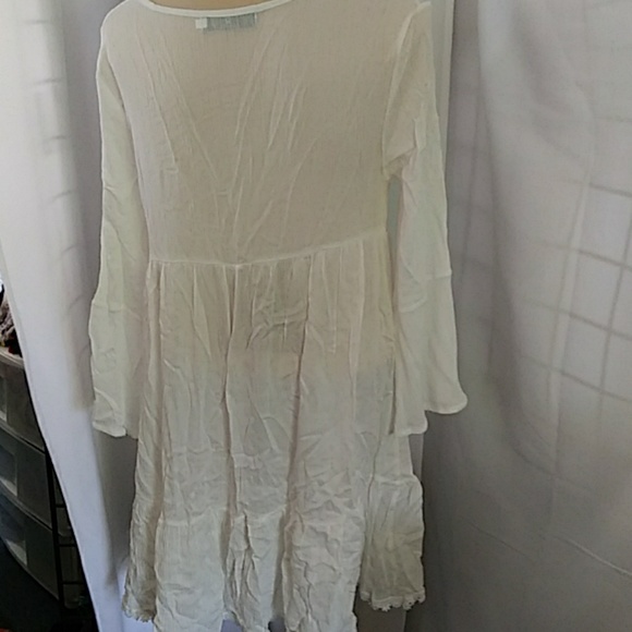 WHITE Gauze tiered dress - Picture 3 of 4